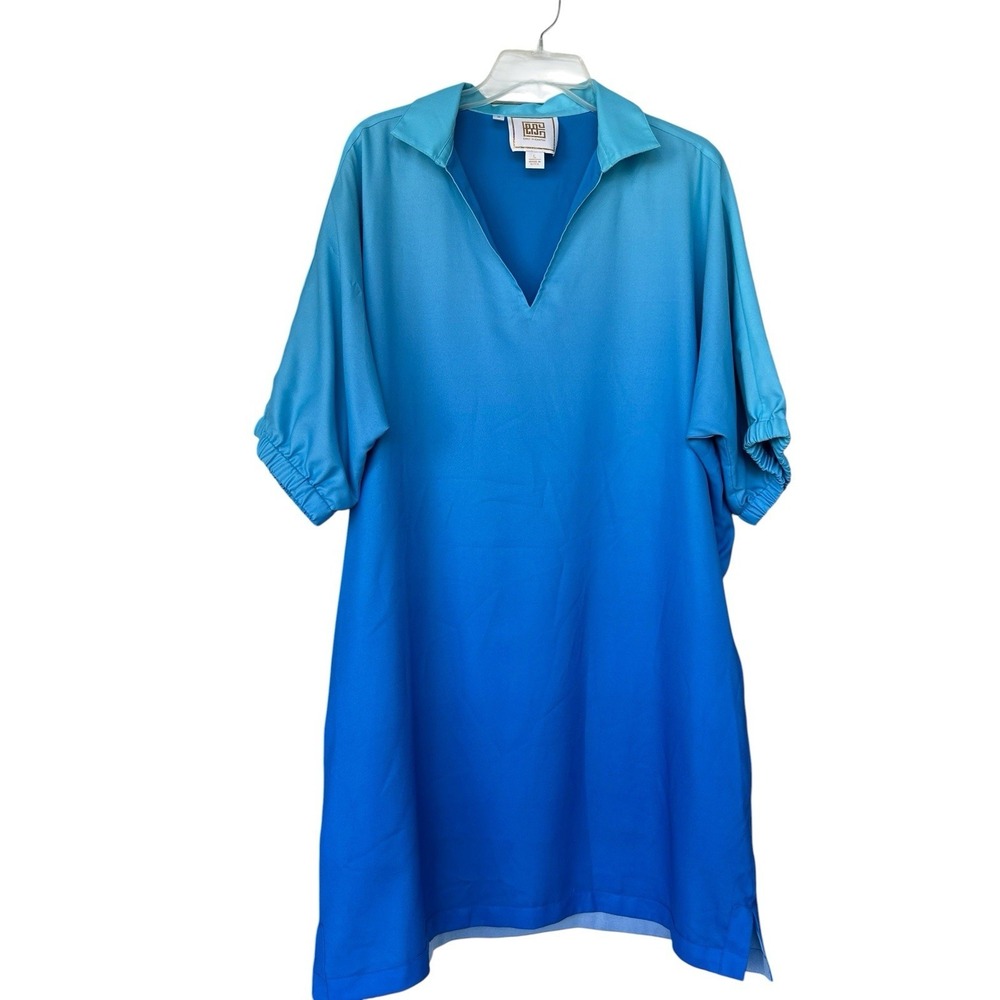 Emily McCarthy Poppy Dress, Blue Ombre L Large Pockets